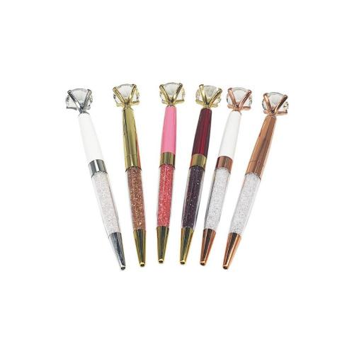 Jeweled Metal Rose Ballpoint Pen