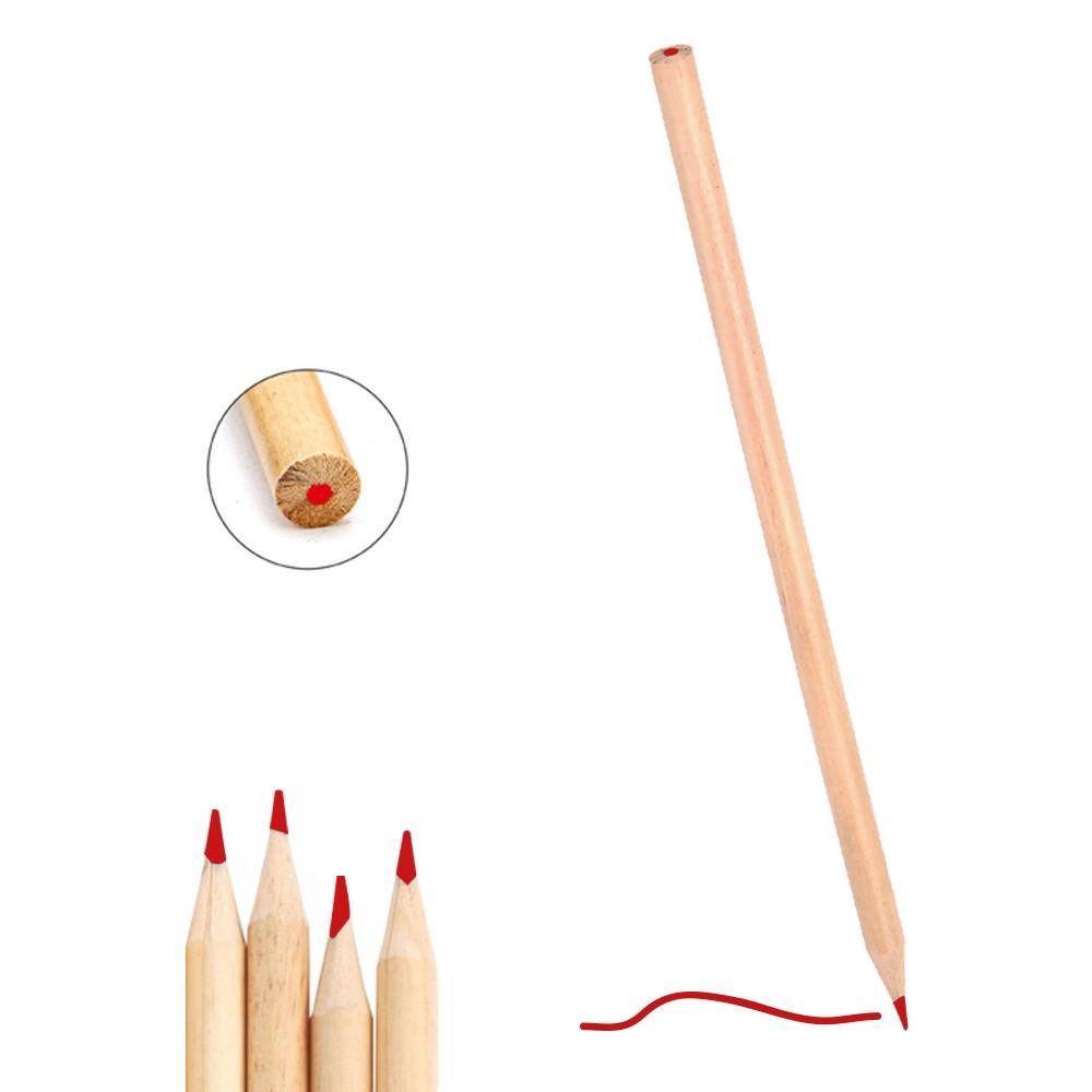 Runder Naturholz Bleistift mit roter Spitze
